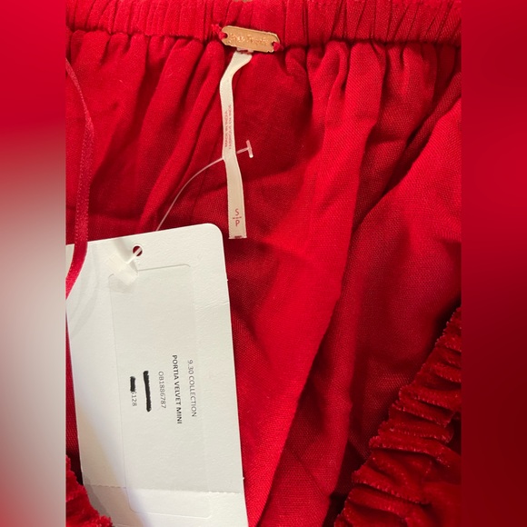 NEW Free people Portia mini dress red velvet small - Picture 8 of 8